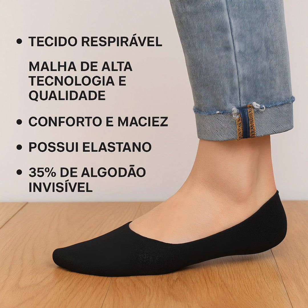 InvisibleFit™ – Kit até 12 Pares de Meias Invisíveis Unissex
