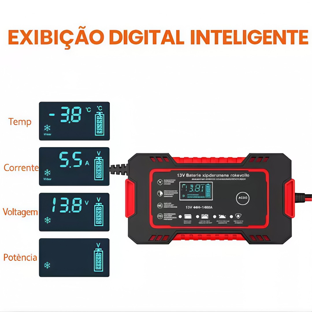 AutoCharge Pro™ – Carregador Inteligente Automotivo 12V com Display Digital