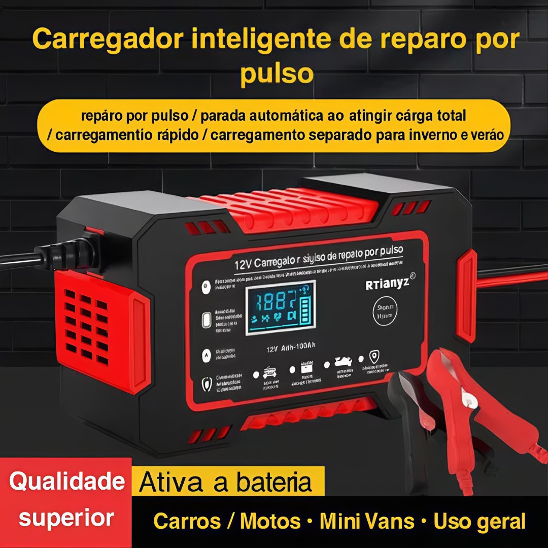 AutoCharge Pro™ – Carregador Inteligente Automotivo 12V com Display Digital