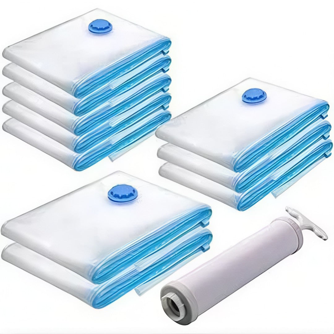 🧳 VacuPack™ – Kit de Sacos a Vácuo com Bomba Manual | Organização Inteligente e Economia de Espaço 💨