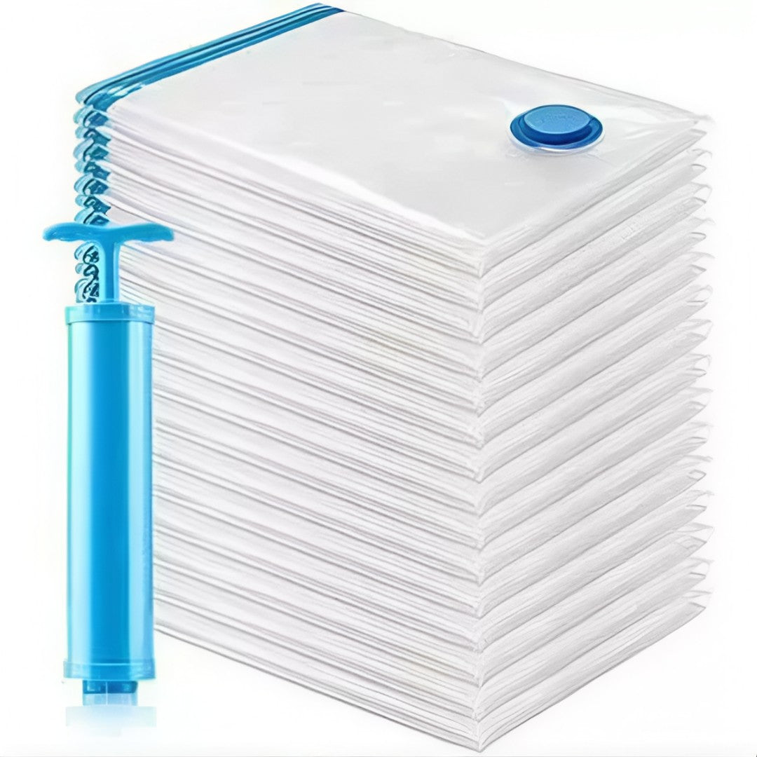 🧳 VacuPack™ – Kit de Sacos a Vácuo com Bomba Manual | Organização Inteligente e Economia de Espaço 💨