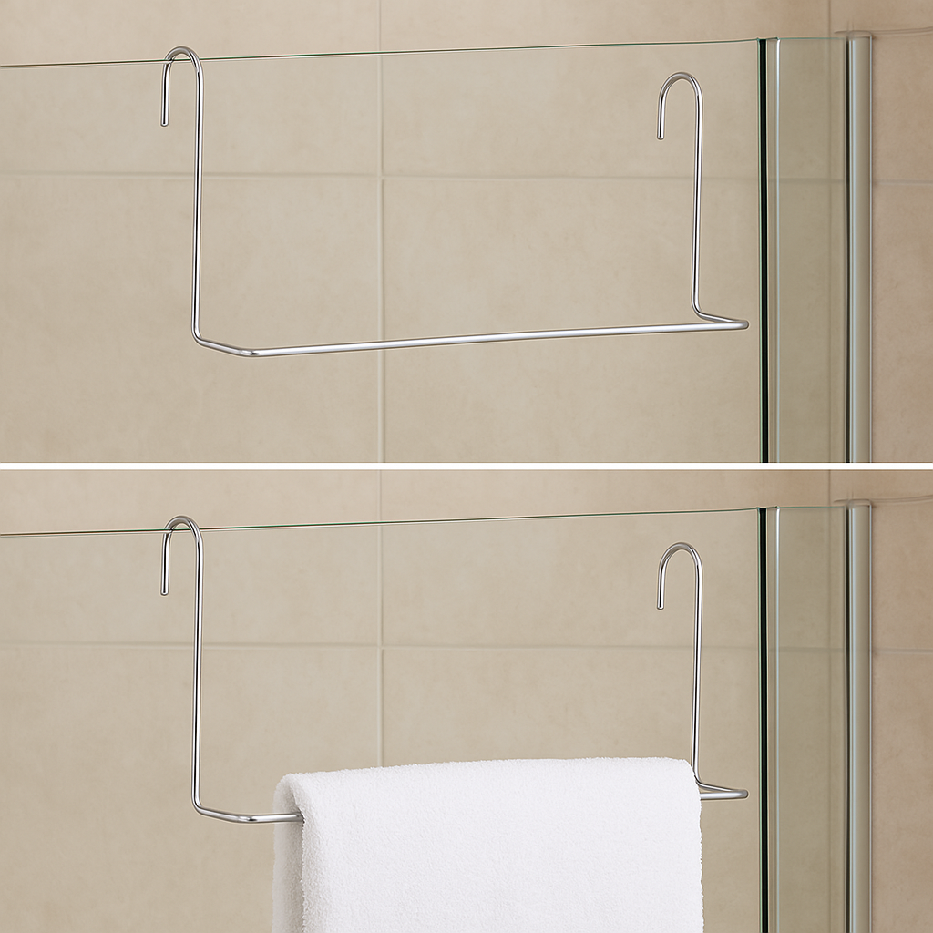 SUPORTE DE TOALHA PARA BOX CROMADO