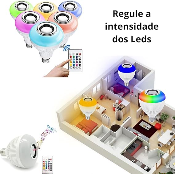 LAMPADA LED BLUETOOTH RGB C/ CONTROLE