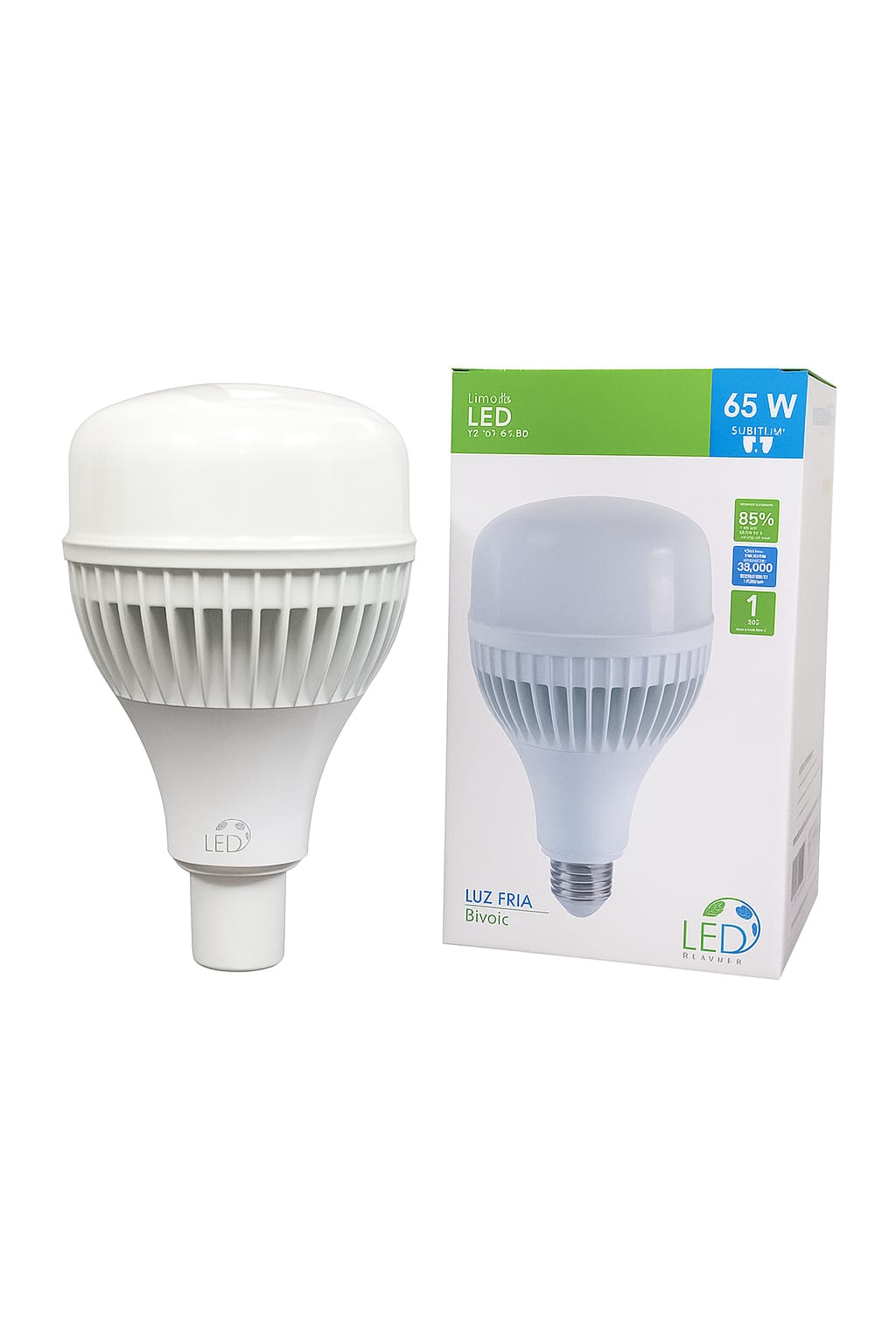 Lâmpada Led Bulbo 65w Branco Frio E27 Alta Potência Bivolt