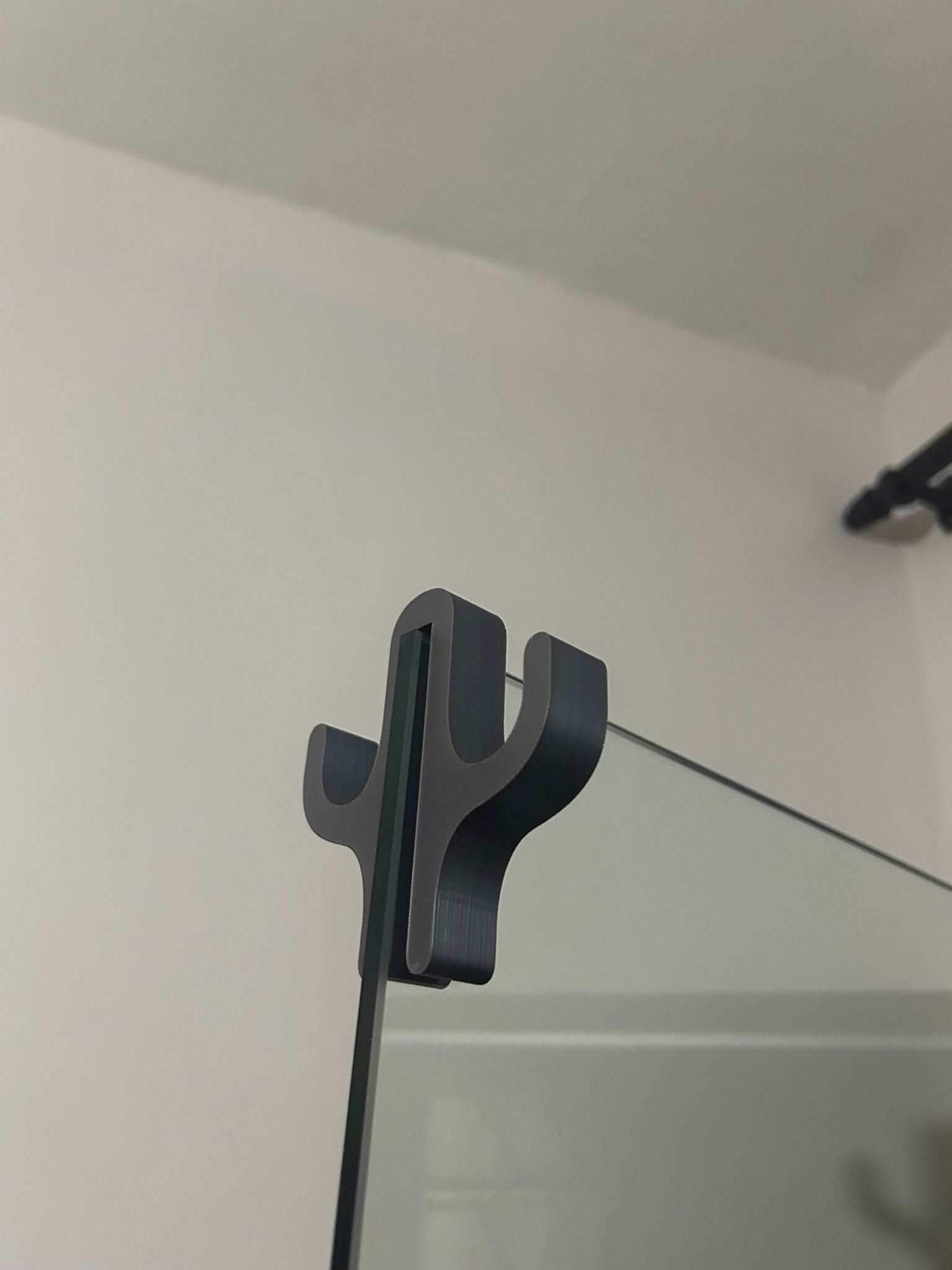 Suporte para Box de Banheiro Cactus Cinza Acetinado Brilhante – Moderno e Funcional