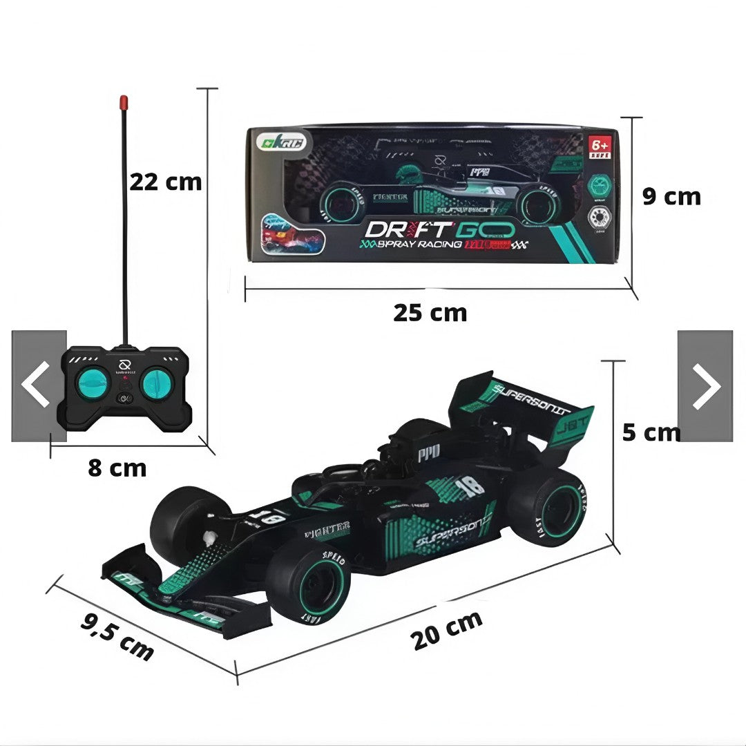 🏎️ DriftMaster F1™ – Carrinho de Controle Remoto com Drift, Fumaça e Luzes LED