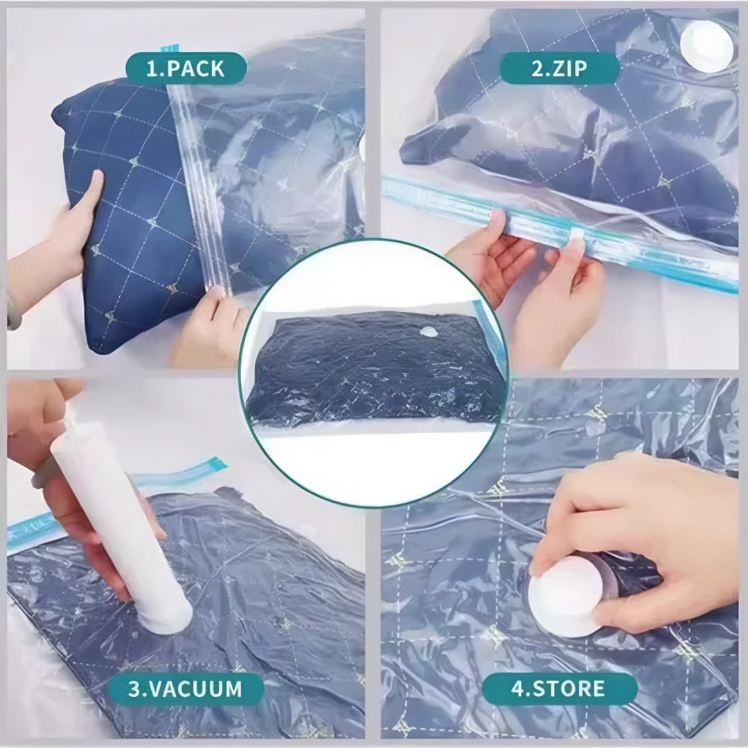 🧳 VacuPack™ – Kit de Sacos a Vácuo com Bomba Manual | Organização Inteligente e Economia de Espaço 💨