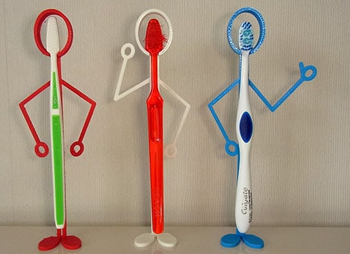 Kit 3 Suportes Escova Personagem Acenando Criativo