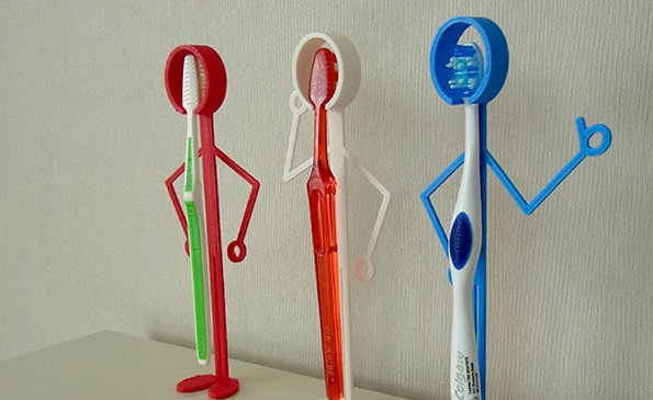 Kit 3 Suportes Escova Personagem Acenando Criativo