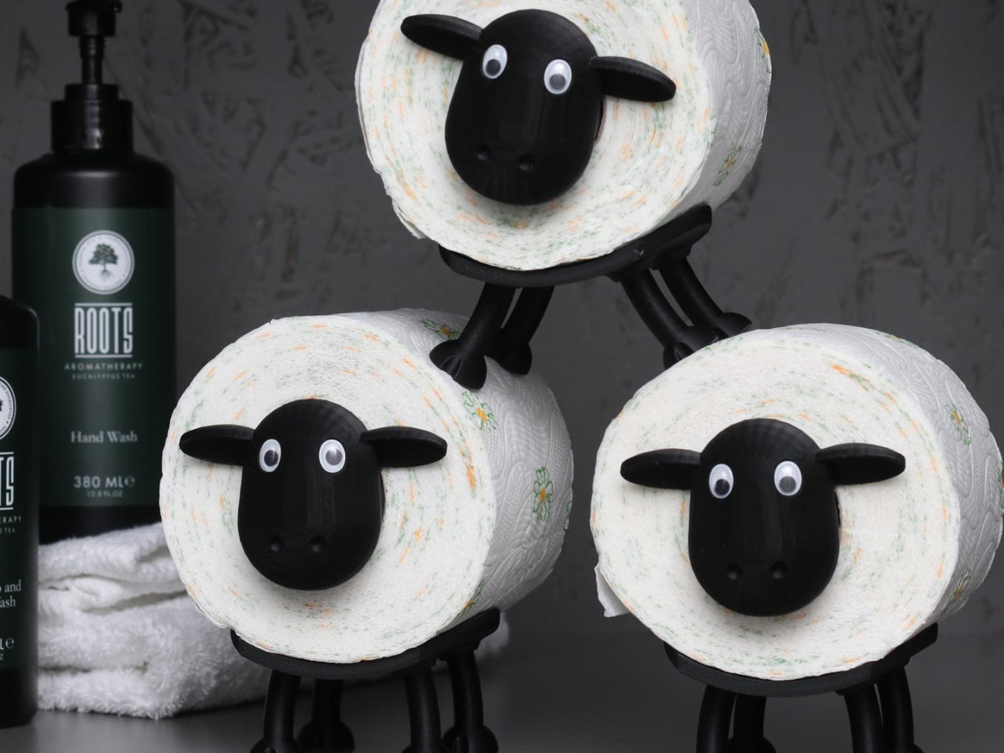 Kit 3 Peças Suporte de Papel Higiênico Divertido Ovelha